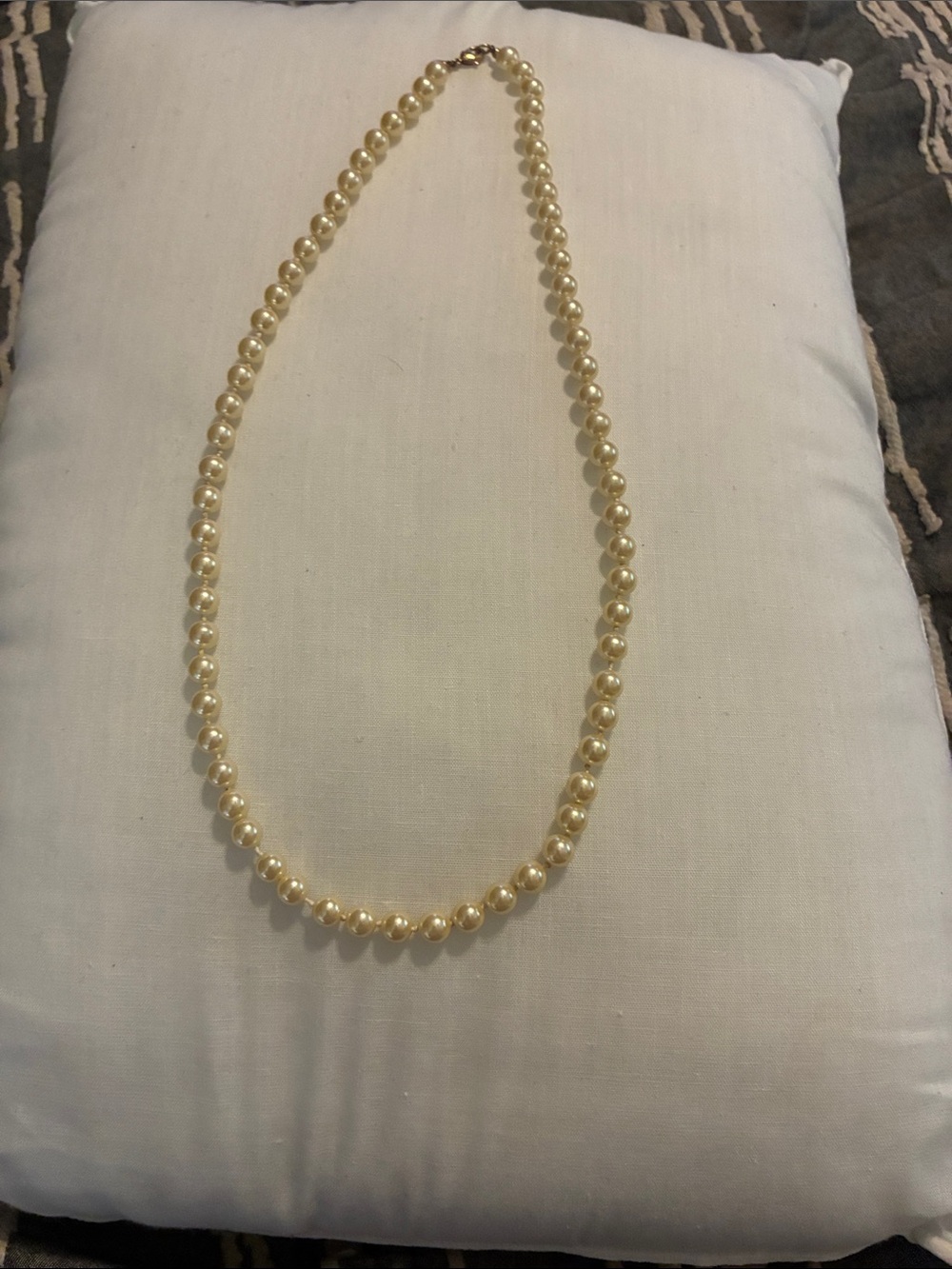 Monet Cream Pearl Strand Necklace with Gold Clasp